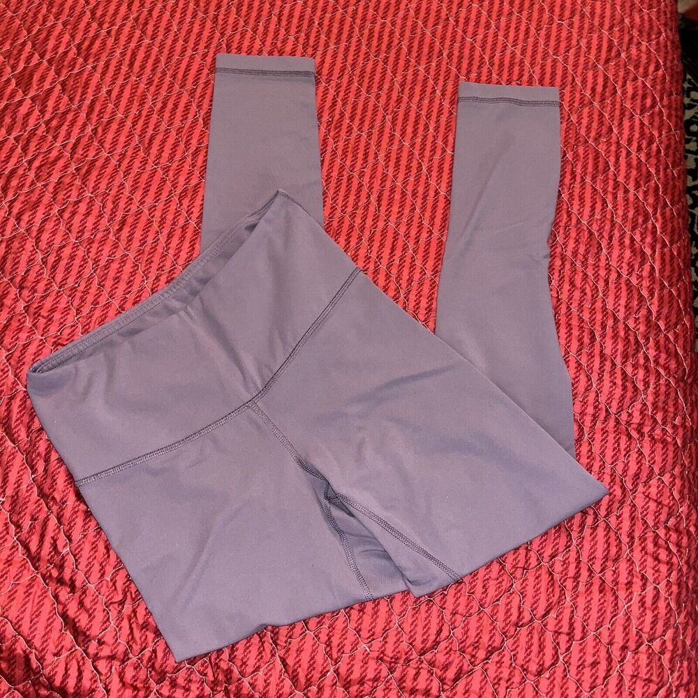Yogalicious Soft Gray Purple Ankle Leggings Women's Size Small